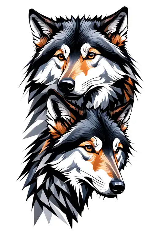 3 Wolves Side View In A Pack Roaming