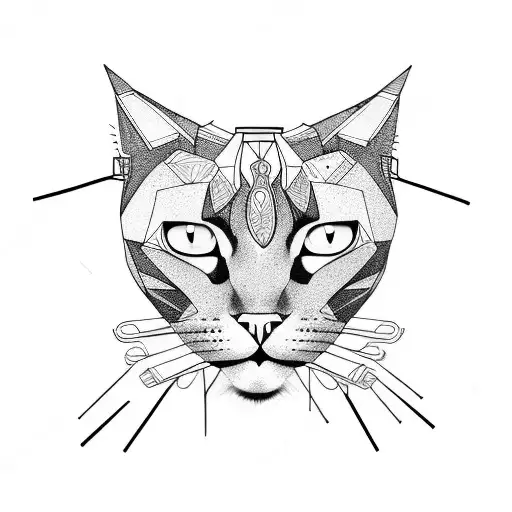 Human Body With Cat Head