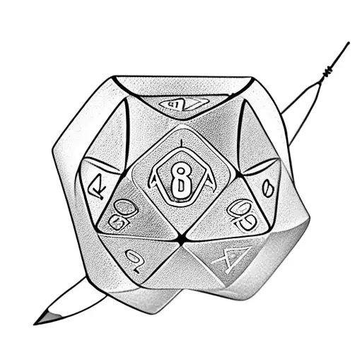 D&d Dice Set With Arrow