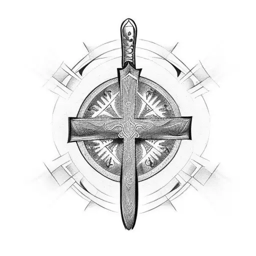 Christian Cross With Knife