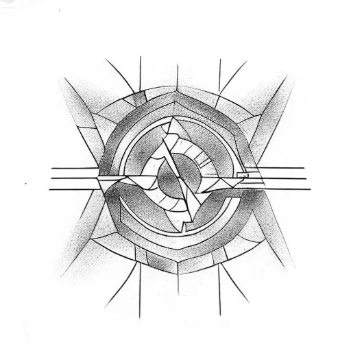 Arrow With Geometric Lines Around It