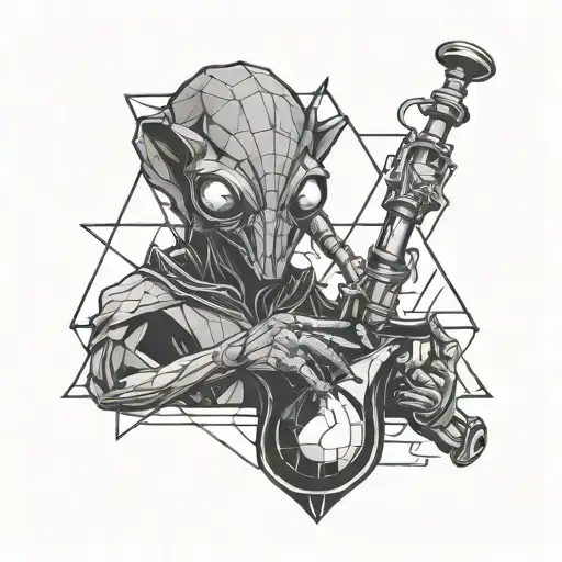 Alien Smoking A Pipe