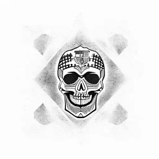 A Skull Wearing A Barcelona Football Jersey