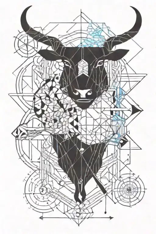 Ox And Pisces Sign Mixed Together With Civil Engineering Background