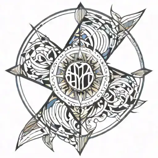 Virgo Zodiac Sign Combined Tattoo Design Featuring