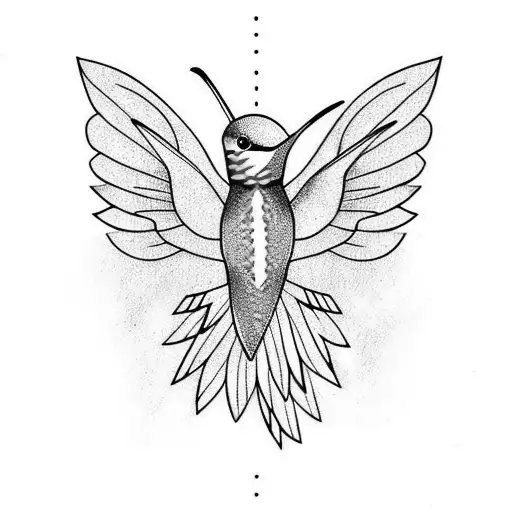 Hummingbird In Lines