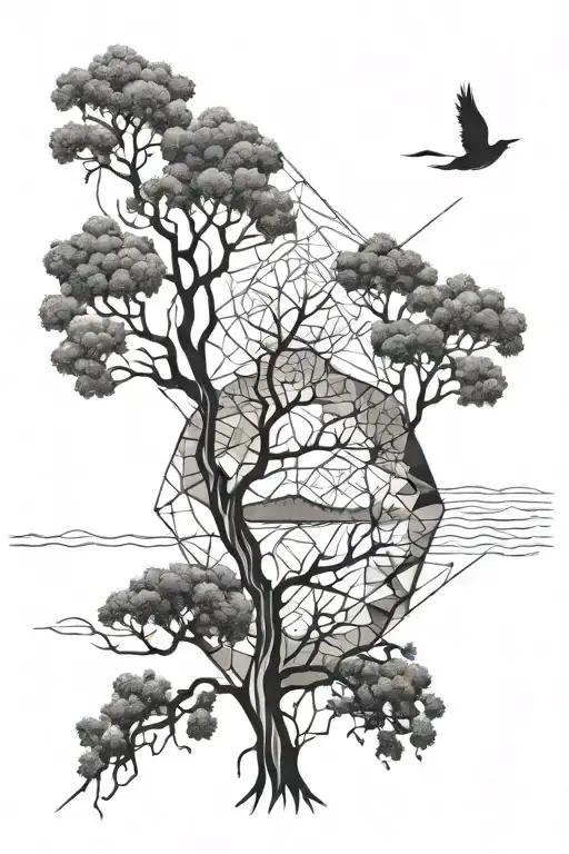 Tree Planted By Stream