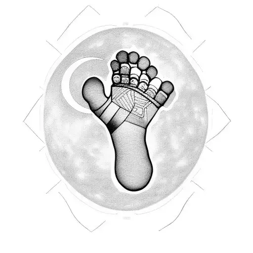 Baby Footprint With Moon Inside