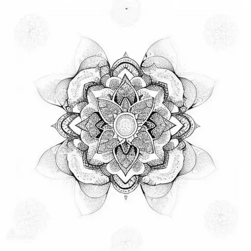 A Beautiful Floral Mandala With Musical Notes Intertwined Within The Petals