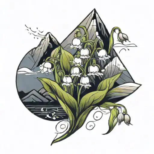 Lily Of The Valley Flower And Mountains