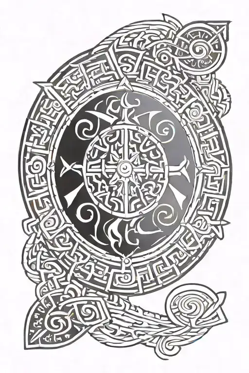 Turkic Symbols And Warrior