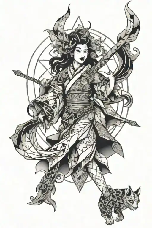 Female Japanese Goddess Of The Hunt Inspired