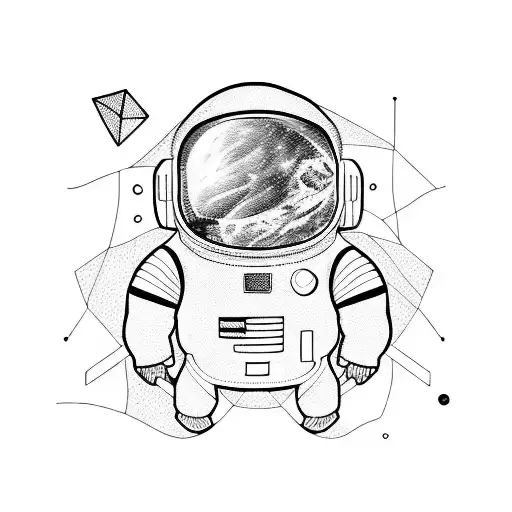 Spaceman With Geometric Background