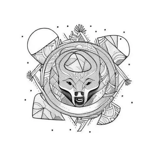 A Trash Polka Design Featuring A Half-person Merging With The Beauty Of Nature