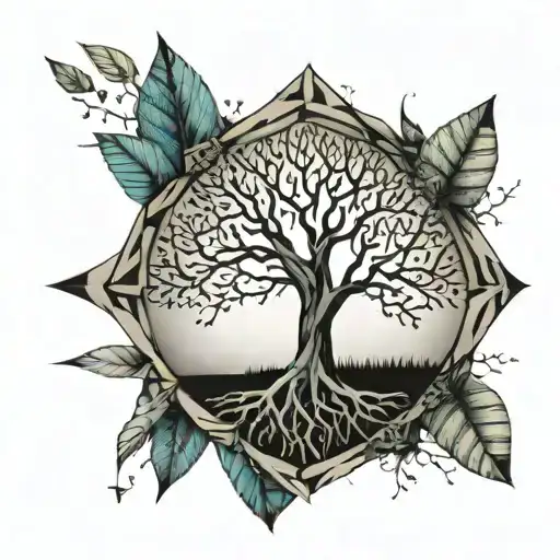 Tree Half With Leaves Half Without Leaves