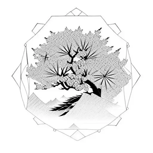 Samurai Sleeping Next To Cherry Blossom Tree At A Lake