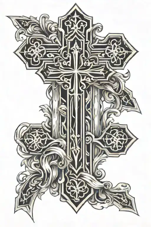 Cross Of Lorraine With Phrase Death Does Not Stop Love