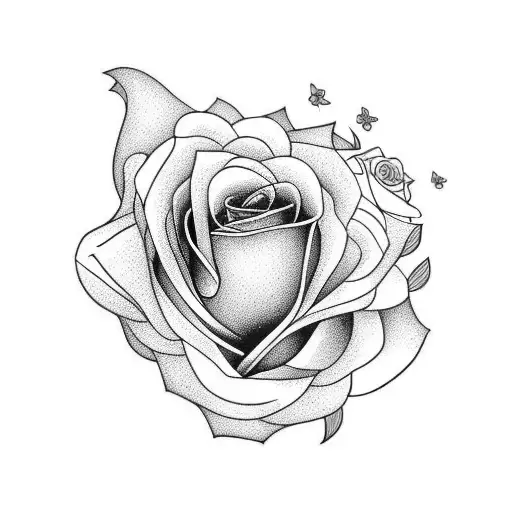 Rose With Flowers And A Whale