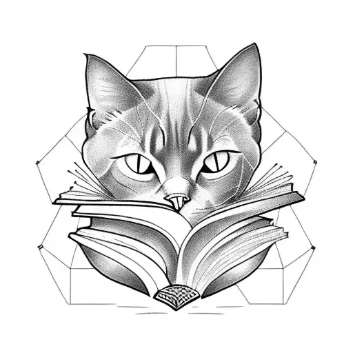 Black Cat With Books