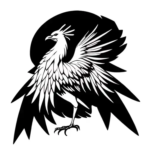 Phenix Bird With Wings Open Wings Spread