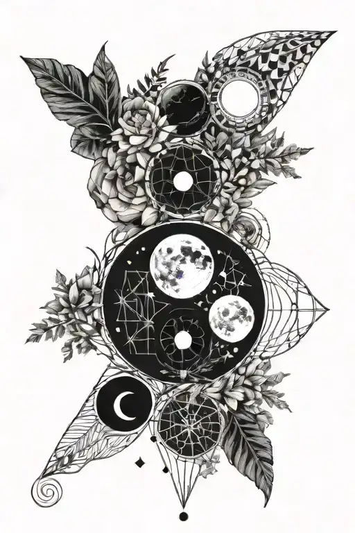 Nature Elements With Moon Phases