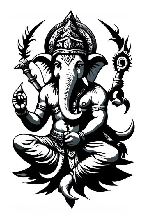 Lord Ganesha With Norse Mythology Strength