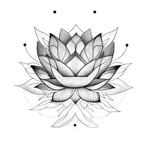 Lotus Flower And Leafs