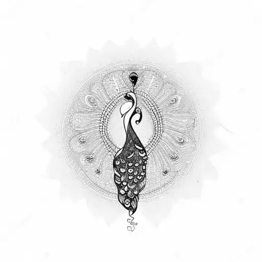 Peacock In Love With Musical Notes