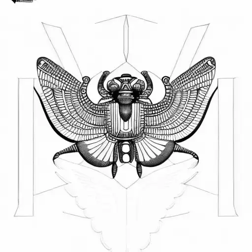 Egyptian Scarab With Wings