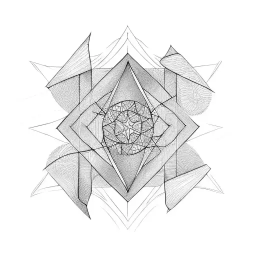 Square With Wave Abstrait Line