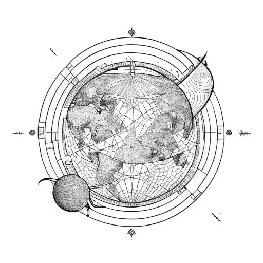 Square Surf Planet Abstrait Line