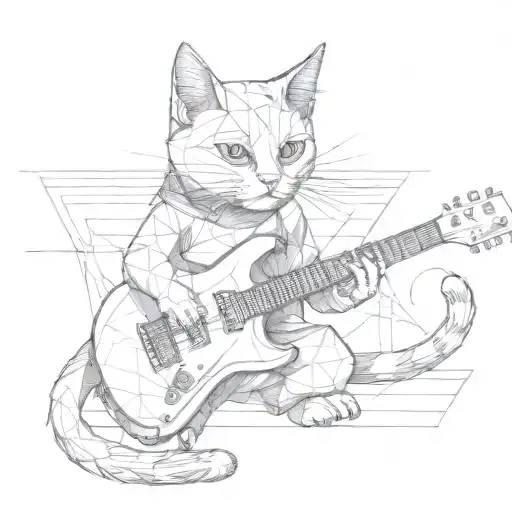 Cat Playing Electric Guitar