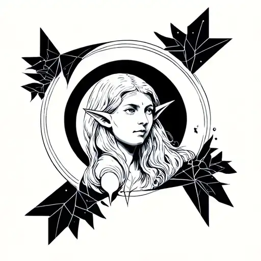 Elf In Front Of A Moon