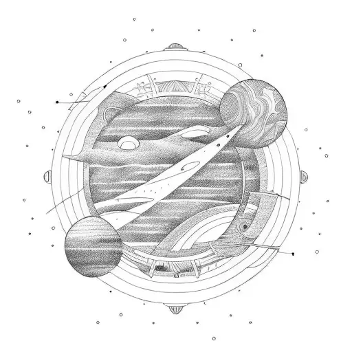 Surf Planet Abstrait Line