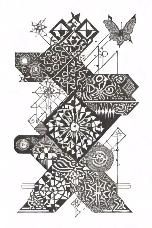 Many Small Unusual Symbols Separated In A Line Outlining The Design