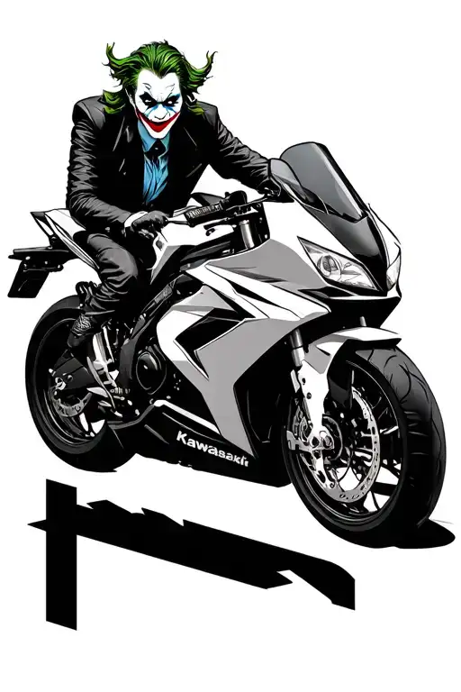 Joker Sit On Motorcycle Kawasaki Er6f