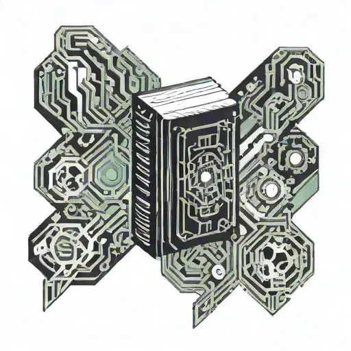 Book Surrounded By Motherboard Circuit Board Design
