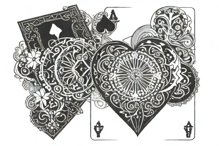 The Word Perspective And Implements In It The Poker Deck With The Cards 2 And 7 And A Black Heart