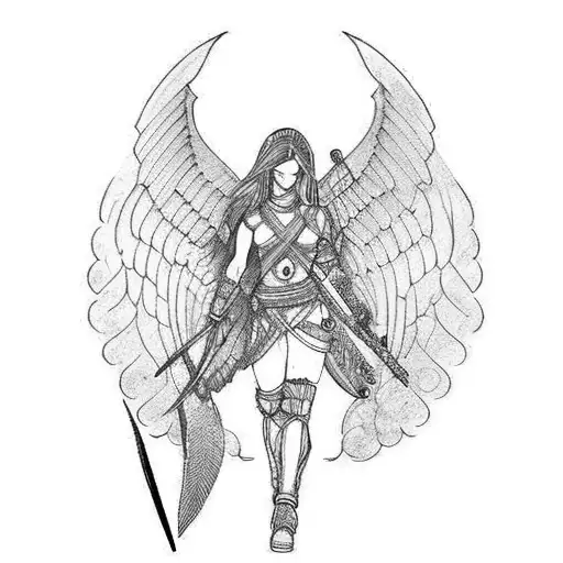 Female Warrior Angel Full Body