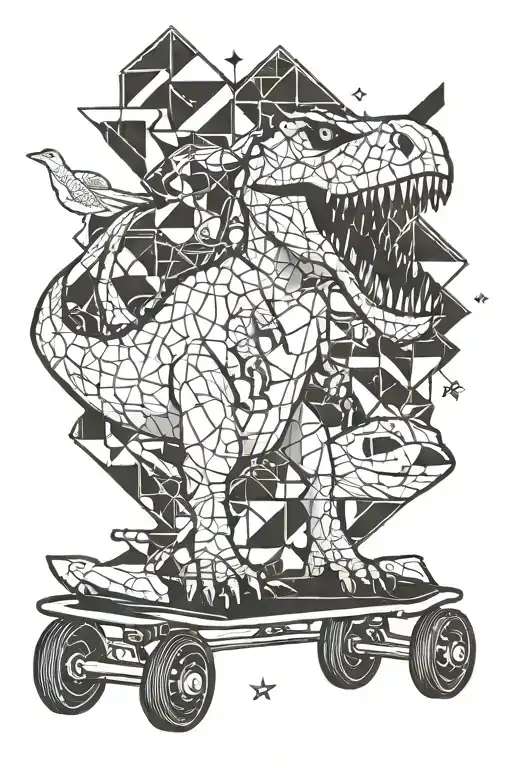 Dinosaur On Skateboard