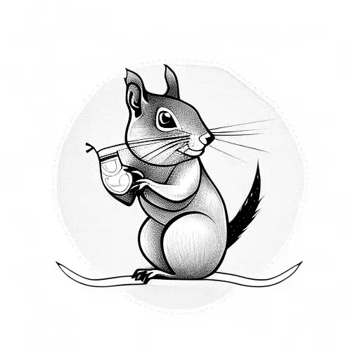 Squirrel Holding Hourglass