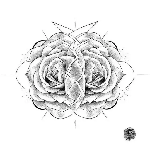 Ying And Yang With Rose