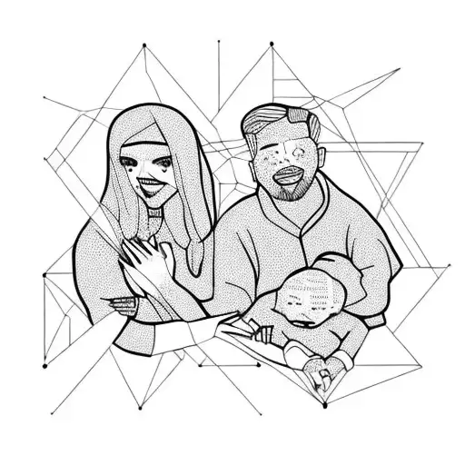 Mother Father Son And Daughter In Wheelchair Holding Hands