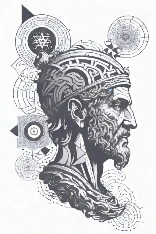 Greek Character And Galaxy