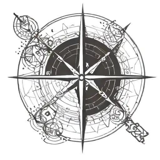 Compass With Circles And Triangles