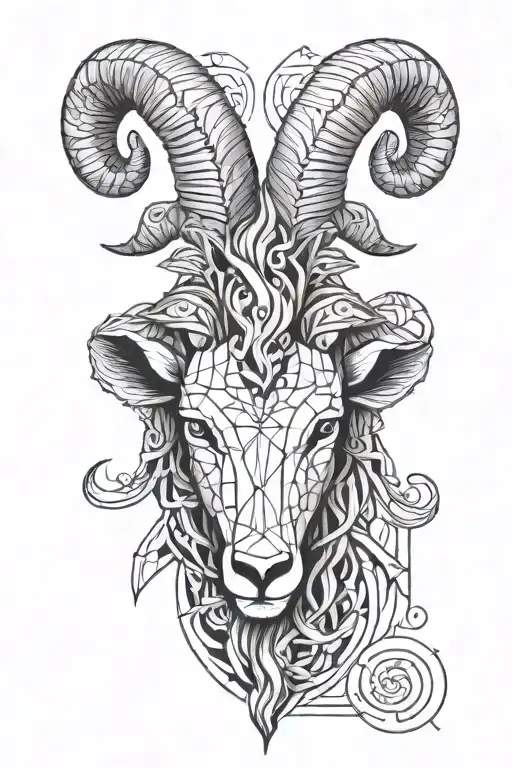 Capricorn Symbol Ram Head