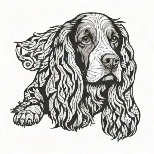 English Coker Spaniel Dog Wearing