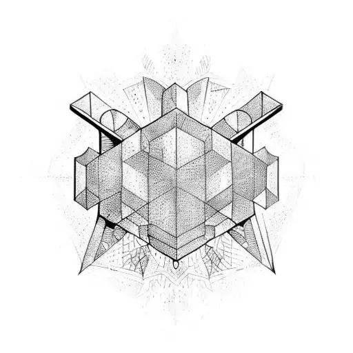 Hammer With Geometric Background