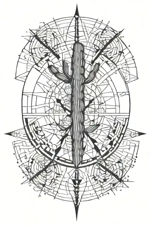 Modern Saguaro Cactus Shaped Compass