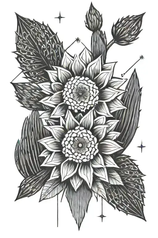 Modern Saguaro Cactus Flower Blooming